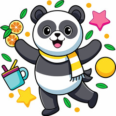 Naklejka premium panda vector