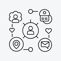 Communication and Social Media Icons in Monoline