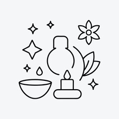 Wellness and Spa Icons in Soft Minimal Style