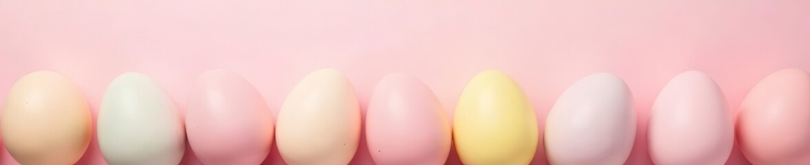 Pastel eggs on pink beige background Happy Easter template , pattern, april, festive