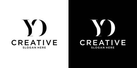 YD or DY initial letter logo design vector template