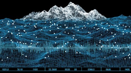 Creative algorithmic wave icon concept showcasing patterns generated through advanced computational techniques