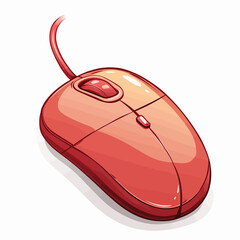 red computer mouse isolated 