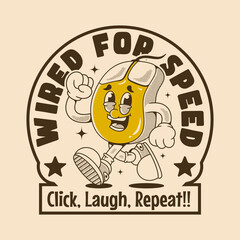 Fast and Funny Retro Mouse Character for Tech Lovers Apparel