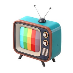 retro tv set isolated