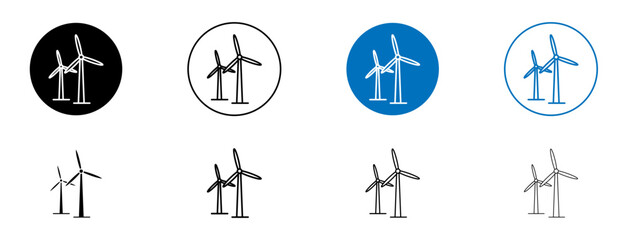 Wind turbine icon. Vector outline illustration. vector logo template