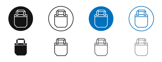 Tote bag icon. Vector outline illustration. vector logo template