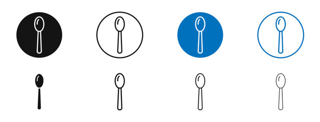 Tablespoon icon. Vector outline illustration. vector logo template