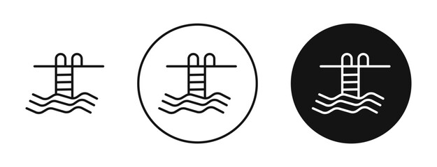 Swimming pool icon. Vector outline illustration. vector logo template