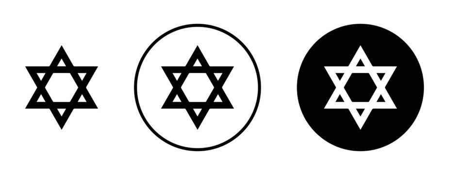 Star of David icon. Vector outline illustration. vector logo template