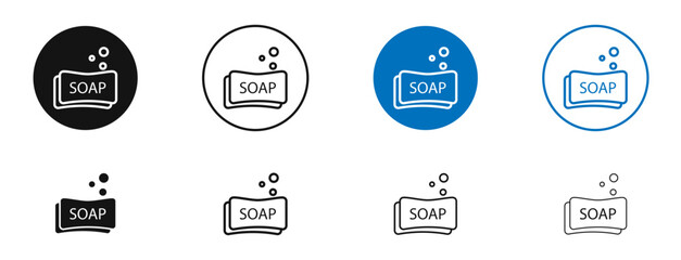 Soap bar icon. Vector outline illustration. vector logo template