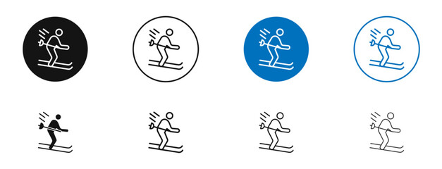 Skii icon. Vector outline illustration. vector logo template