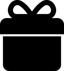 Obraz premium Present gift box icon in flat isolated on transparent background