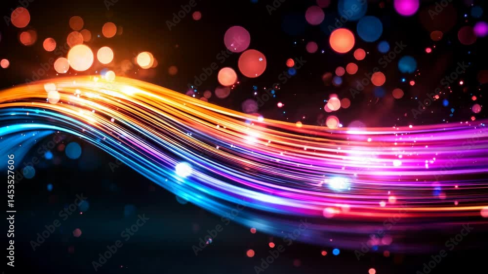 Aufkleber vibrant light waves with colorful bokeh and abstract background