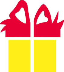 Present gift box icon in flat isolated on transparent background