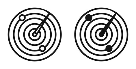 Radar icon. Vector outline illustration. vector logo template