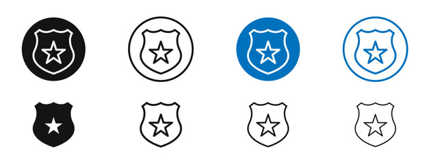 Police badge icon. Vector outline illustration. vector logo template