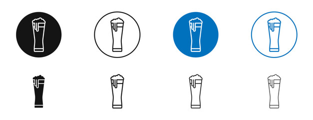 Pint of beer icon. Vector outline illustration. vector logo template