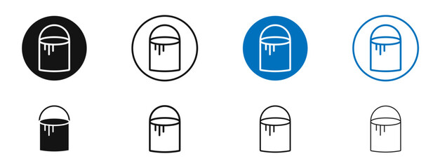 Paint bucket icon. Vector outline illustration. vector logo template