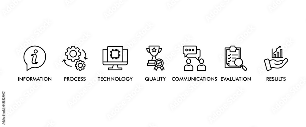 Poster ict banner web icon vector illustration concept for information and communications technology with i