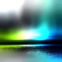 Obraz premium Abstract Horizon: A Vivid Symphony of Color and Light on the Water's Edge, a Serene Landscape 