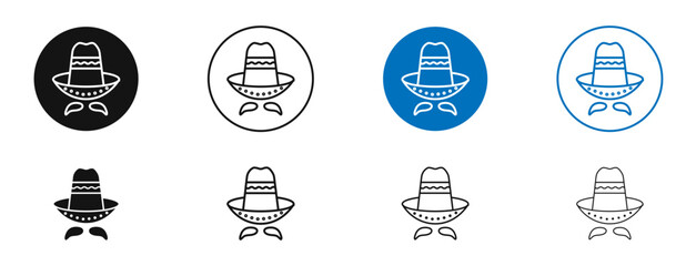 Mexican Hat icon. Vector outline illustration. vector logo template