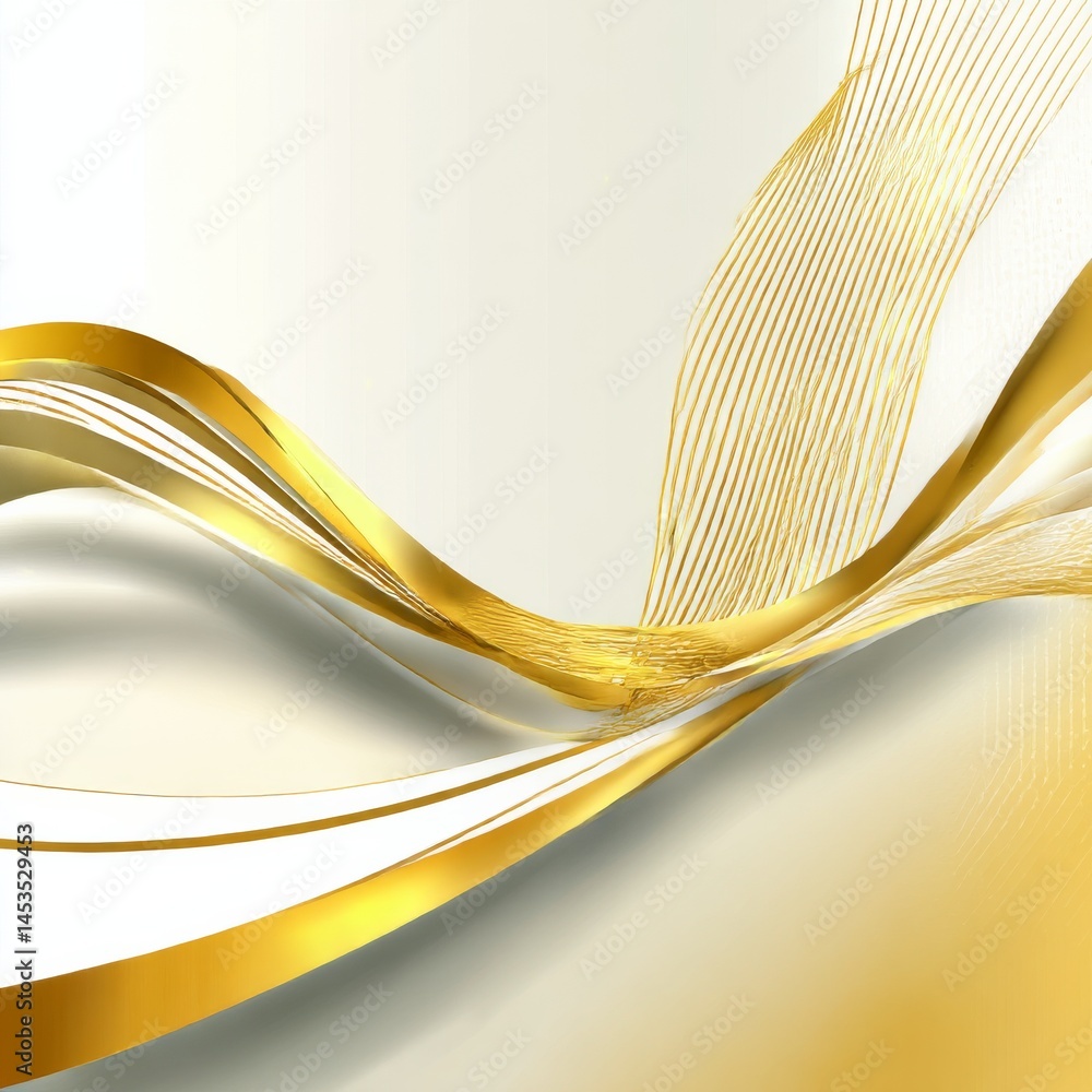 Leinwandbilder Elegant Golden Curves and Lines Abstract Background with Soft, Warm Tones Creating a Luxurious and Modern Design