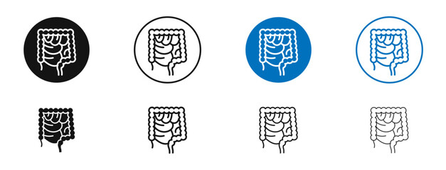 Large intestine icon. Vector outline illustration. vector logo template