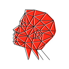 Human face from polygons vector illustration