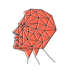 Human face from polygons vector illustration