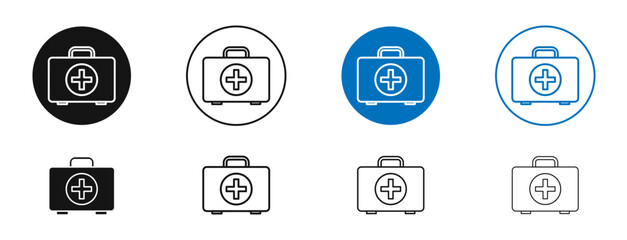 First aid kit icon. Vector outline illustration. vector logo template