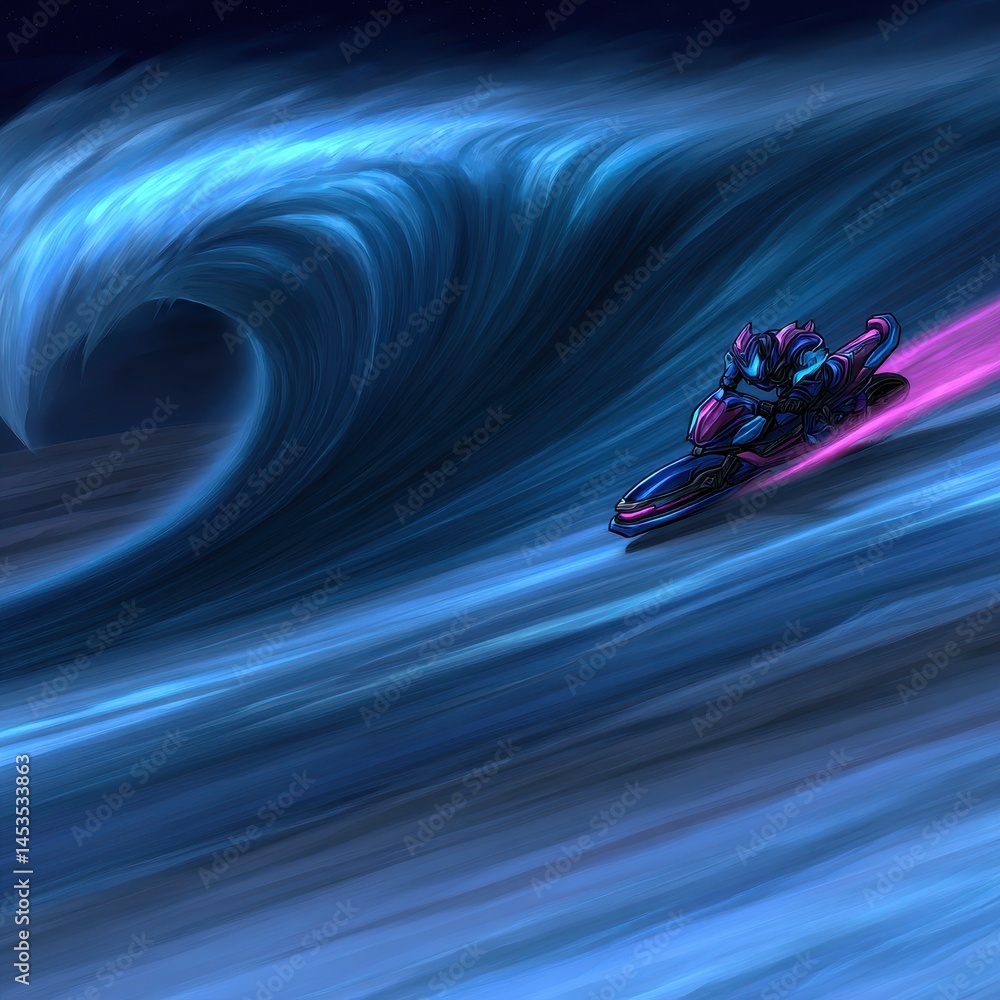 Poster an epic journey through the multiverse: cosmic waves and philosophical adventures unfold in vibrant 