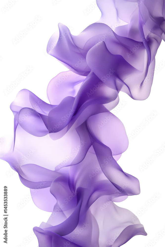 Aufkleber ethereal purple flow on stark setting, a visually striking abstract composition with translucent flu