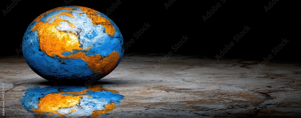 Poster exploring the cosmic journey through the multiverse with a unique earth representation against a dar