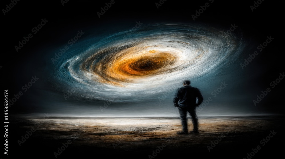 Poster exploring the infinite depths of the multiverse: a philosophical journey through cosmic dimensions a
