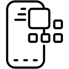 mobile application line icon