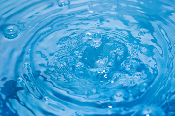 water drops on blue background