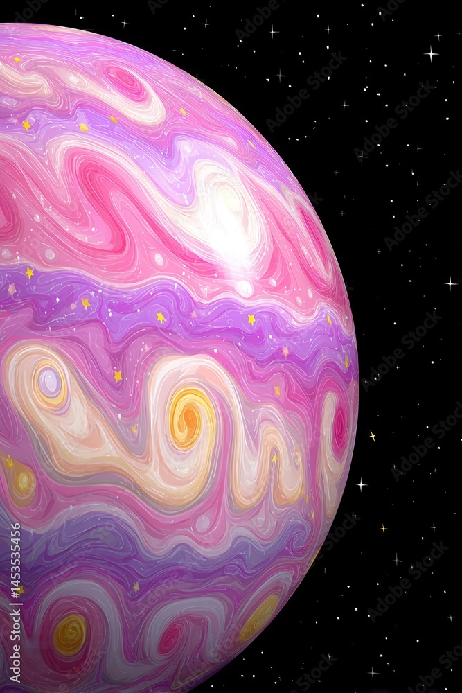 Poster surreal cosmic journey through a multiverse of vibrant colors and swirling patterns in the depths of
