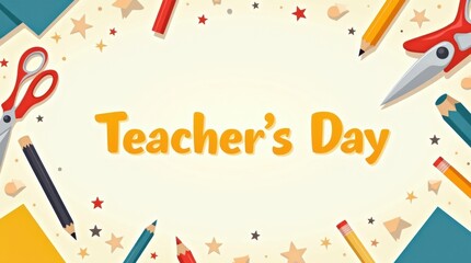 Celebrating teachers day creative classroom decorations school graphic design festive environment colorful view