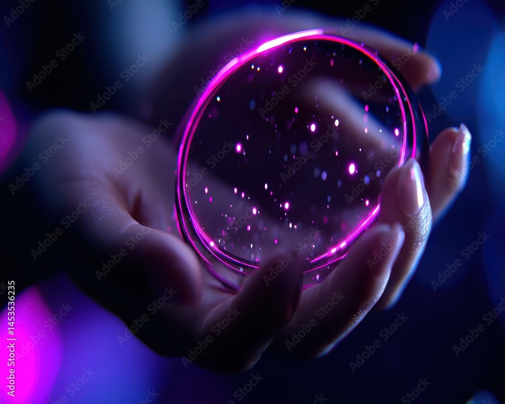 Poster journey through the multiverse: a cosmic and philosophical exploration of light and color in a celes