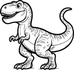 Fototapeta premium Vector illustration of Tyranosaurus Rex or T-rex or dinosaur . kids coloring page and coloring book