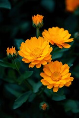 Obraz premium Close-up of vibrant orange flowers