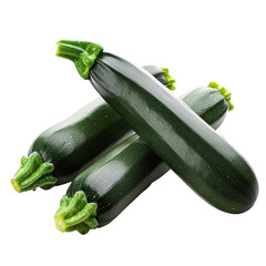 Fresh zucchini stacked on a white background ready for cooking or preparation, Fresh zucchini on white background