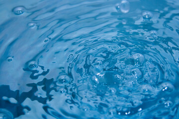 water drops on blue background