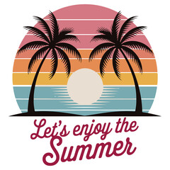 Naklejka premium Summer Quotes Sublimation Clipart Design