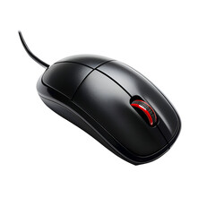 Sleek Black Computer Mouse Red Detail