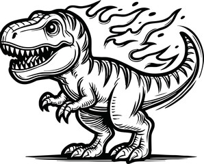 Vector illustration of Tyranosaurus Rex or T-rex or dinosaur . kids coloring page and coloring book © Avra