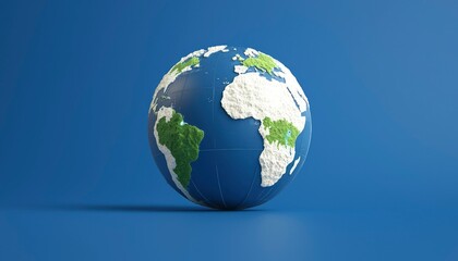 Fototapeta premium 3D Earth globe on blue background