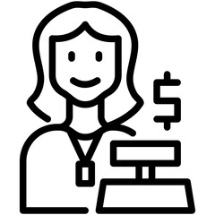 Obraz premium cashier line icon