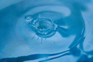 water drops on blue background
